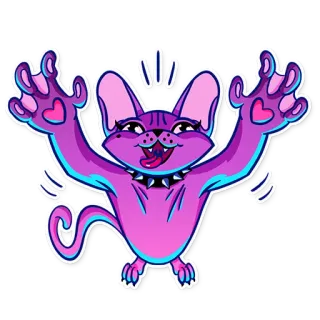 🙌 cat, cartoon, sticker, pink, animal, cute, hearts, spiked collar telegram sticker