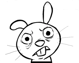 😡 兔子, 生气, 卡通, 动物, 搞笑, 表情 whatsapp sticker