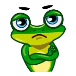🙅♀️ лягушка, мультфильм, животное, грустный, раздраженный, зеленый whatsapp sticker
