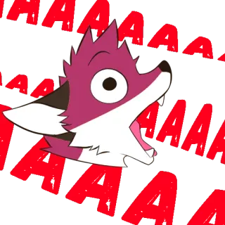 😁 AAAAAA volpe, cartone animato, urlante, animale, scioccato, divertente, horror whatsapp sticker