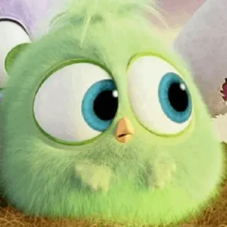〰 oiseau, mignon, vert, dessin animé telegram sticker
