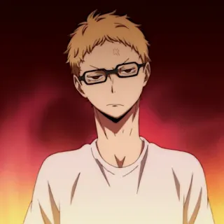 😠 Kei Tsukishima Haikyuu!! Аниме, Волейбол!!, Тсукишима Кей, Кей Тсукишима, Тсукки, Волейбол, Очки telegram sticker