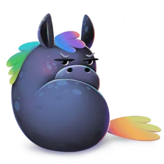 ☹️ лошадь, радуга, милый, мультфильм, стикер, пони whatsapp sticker