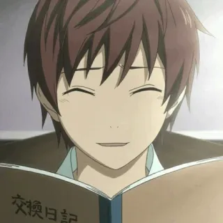 💈 交換日記 Anime jongen, Lezen, Boek, Dagboek, Lachend, Blij, Uitwisselingsdagboek whatsapp sticker