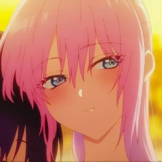 🦭 anime, capelli rosa, ragazza, ritratto telegram sticker