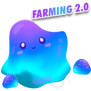 😀 FARMING 2.0 Landwirtschaft, Spiel, Schleim, Cartoon, Niedlich, Videospiel telegram sticker