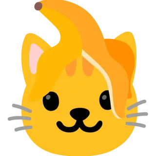 🐱 แมว, กล้วย, สัตว์, สติกเกอร์, น่ารัก, ผลไม้, ตลก telegram sticker
