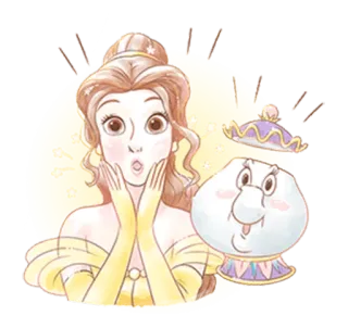 😮 Belle Beauty and the Beast Belle, Die Schöne und das Biest, Disney, Cartoon, animiert, Prinzessin whatsapp sticker
