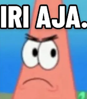 ➖ Patrick Star SpongeBob SquarePants IRI AJA. patrick, bob l'éponge, mème, envie, jalousie telegram sticker