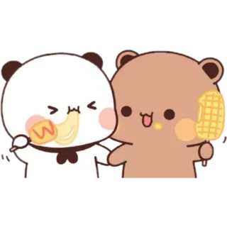 🌽 น่ารัก, หมี, อาหาร, การ์ตูน, คาวาอิ telegram sticker