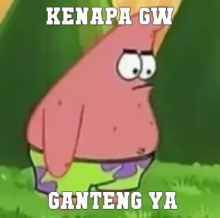 😈 Patrick Star Spongebob Squarepants KENAPA GW

GANTENG YA Мультфильм, Патрик Стар, Спанч Боб, Смешной, Мем, Индонезийский telegram sticker