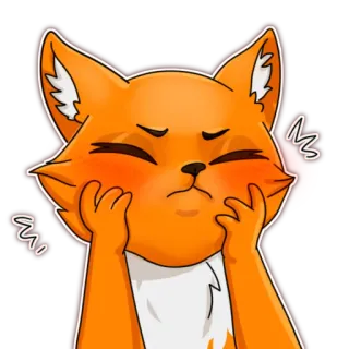 😳 สุนัขจิ้งจอก, สัตว์, การ์ตูน, สีส้ม, น่ารัก, สติกเกอร์ telegram sticker