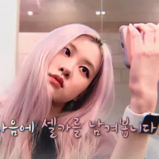 🍐 Rosé 다음에 셀카를 남겨봅니다 Rosé, Blackpink, Selfie, K-pop, Cantante, Coreano telegram sticker