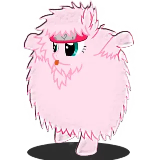 👀 fluffy, pink, cartoon, pony, kawaii telegram sticker