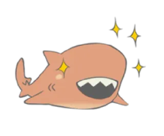 ✨ tubarão, fofo, animal, brilho, desenho animado telegram sticker