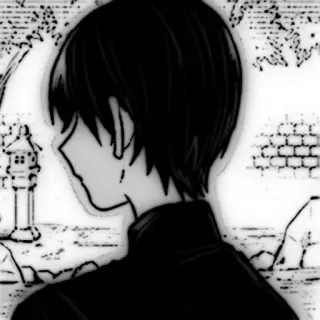 💥 Anime, Mangá, Desenho animado, Retrato, Monocromático, Arte telegram sticker