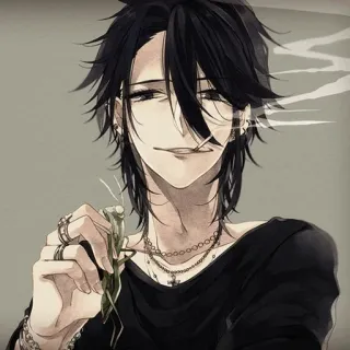 🚬 Аниме, Курение, Сигарета, Мужчина, Стильный, Крутой, Искусство telegram sticker