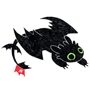 🐊 Toothless How to Train Your Dragon dragón, Chimuelo, Cómo entrenar a tu dragón, dibujos animados, pegatina telegram sticker