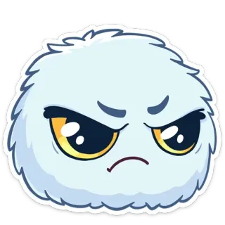 🤨 生气, 脸, 卡通, 表情符号, 可爱 telegram sticker