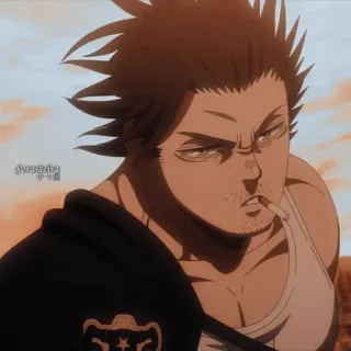 ⚫️ Yami Sukehiro Black Clover Yami, Black Clover, Anime, Manga, Fumer whatsapp sticker