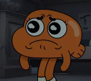 🥺 Darwin Watterson The Amazing World of Gumball Kartun, Sedih, Ikan, Oranye, Animasi, Khawatir whatsapp sticker