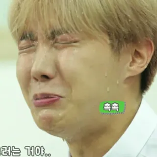 😭 촉촉 Lembap, Korea, Wajah, Basah, Ekspresi telegram sticker