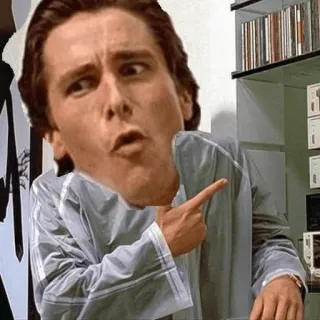 👉 Patrick Bateman American Psycho Patrick Bateman, American Psycho, Christian Bale, Film, Kinofilm whatsapp sticker