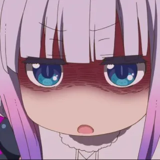 🍥 Kanna Kamui Miss Kobayashi's Dragon Maid kanna kamui, anime, dragon maid, süß, kawaii, genervt, verärgert telegram sticker