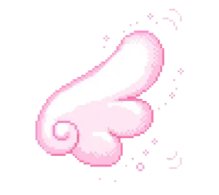 💓 wings, pink, pixel art, cute, kawaii telegram sticker