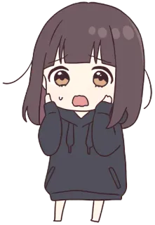 😦 anime, lindo, chica, chibi, dibujos animados telegram sticker