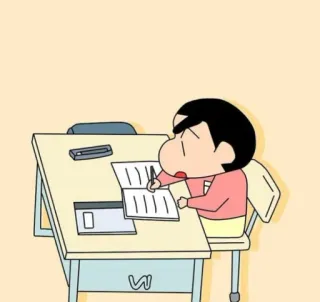 📝 Shin-chan อนิเมะ, โรงเรียน, การเขียน, สีเทียน, การ์ตูน telegram sticker
