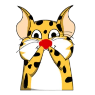 🙃 macan tutul, kartun, binatang, imut, stiker telegram sticker