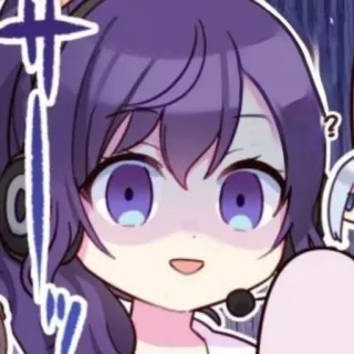 🔮 动漫, 漫画, 卡通, 角色, 女孩, 耳机 telegram sticker