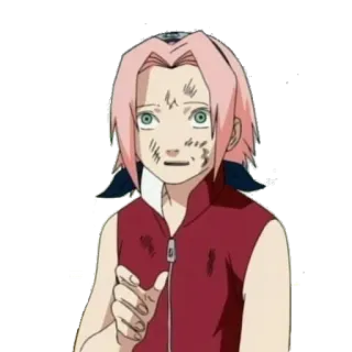 🙍 Sakura Haruno Naruto anime, character, naruto, sakura, sakura haruno, 傷跡, damage whatsapp sticker