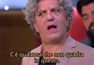 🤔 C'è qualcosa che non quadra in questo. italian, man, expression, dubious, uncertain, questioning telegram sticker