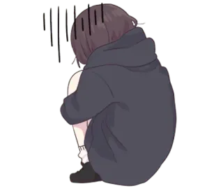 😓 Anime, Triste, Menina, Chorando, Emocional, Depressiva, Desenho animado, Fofa telegram sticker