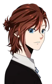 😄 Anime, Personnage, Mâle, Souriant, Cheveux roux telegram sticker