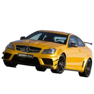 🚕 AMG รถ, ยานพาหนะ, การขนส่ง, รถยนต์, เมอร์เซเดส-เบนซ์, สีเหลือง telegram sticker