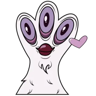 ❤️ 괴물, 귀여운, 생물, 세 개의 눈, 판타지, 만화 telegram sticker