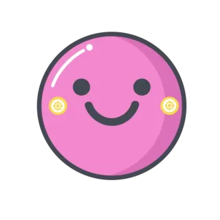 😀 faccina, rosa, carino, felice telegram sticker