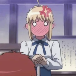 💙 Saber Fate/stay night Anime, Saber, Fate/stay night, enojado, lindo, sonrojo telegram sticker
