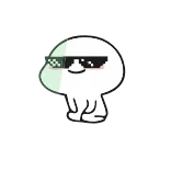 😎 cool, lunettes de soleil, pixel, personnage, blanc whatsapp sticker