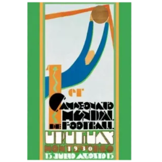 🇺🇾 1er CAMPEONATO MUNDIAL DE FOOTBALL URUGUAY MONTEVIDEO 1930 13 JULIO-30 AGOSTO soccer, world cup, 1930, uruguay, montevideo, vintage poster, football, art deco, sports history telegram sticker