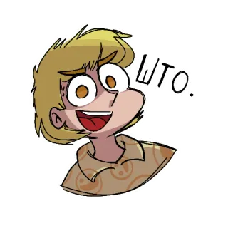 😮 WTF chocado, desenho animado, adesivo, exclamação telegram sticker