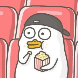 💨 bebek, kartun, popcorn, film, menonton, imut telegram sticker
