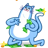 🤑 cat, money, wealth, success, cartoon, sticker telegram sticker