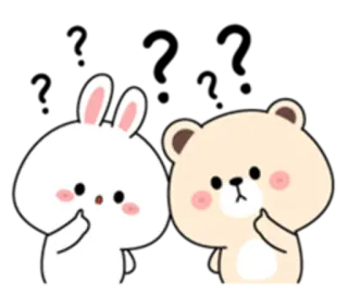 😢 lapin, ours, dessin animé, doigt d'honneur, geste obscène, autocollant whatsapp sticker