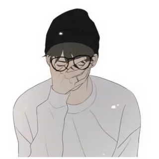 🤦‍♀️ orang, kacamata, kupluk, pria, kartun, gaya telegram sticker