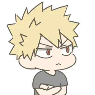 😕 Katsuki Bakugo My Hero Academia Anime, Manga, Jongen, Boos, Held telegram sticker