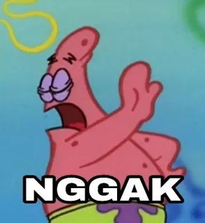 🌟 Patrick Star SpongeBob SquarePants NGGAK Patrick Stella, Spongebob, cartoni animati, divertente, meme telegram sticker